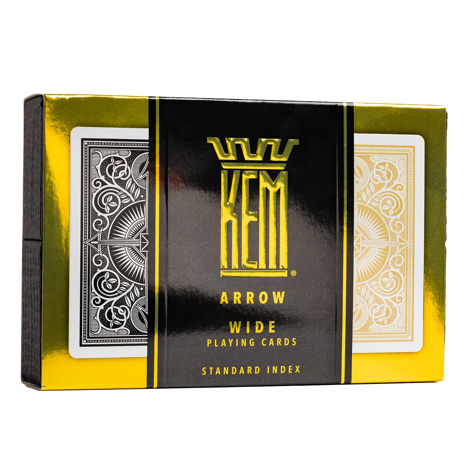 KEM Arrow Black and Gold Plastic Playing Cards, Standard Index